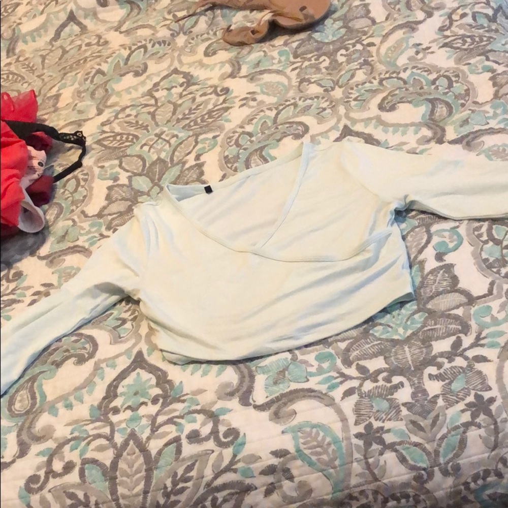 Gymshark ballet crop top in baby blue